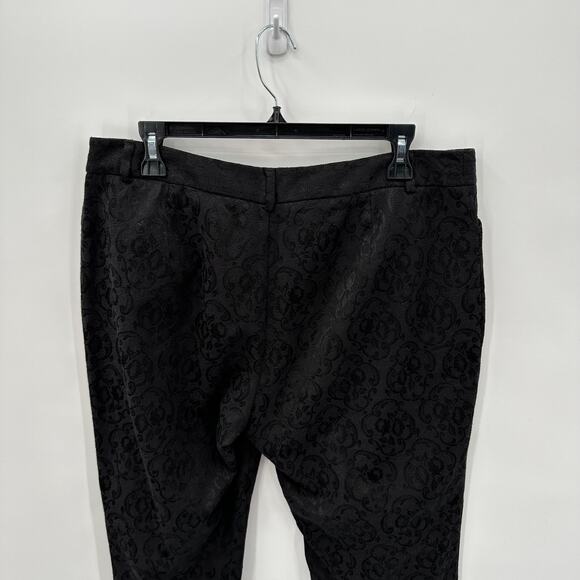 Coldwater Creek Natural Fit Black Jacquard Straight Leg Pants // 12 - Picture 6 of 9